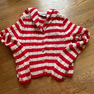 NWT red and white knit sweater